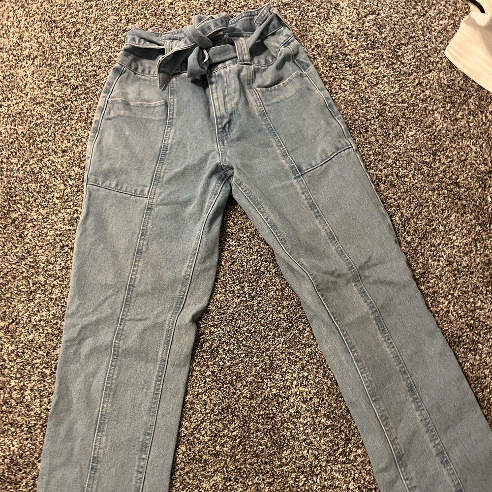 Forever 21 tie jeans